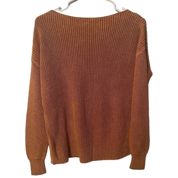𝅺goodthreads Burnt Orange Shaker Stitch Knit Sweater w/Scoop Neck - Picture 4 of 5